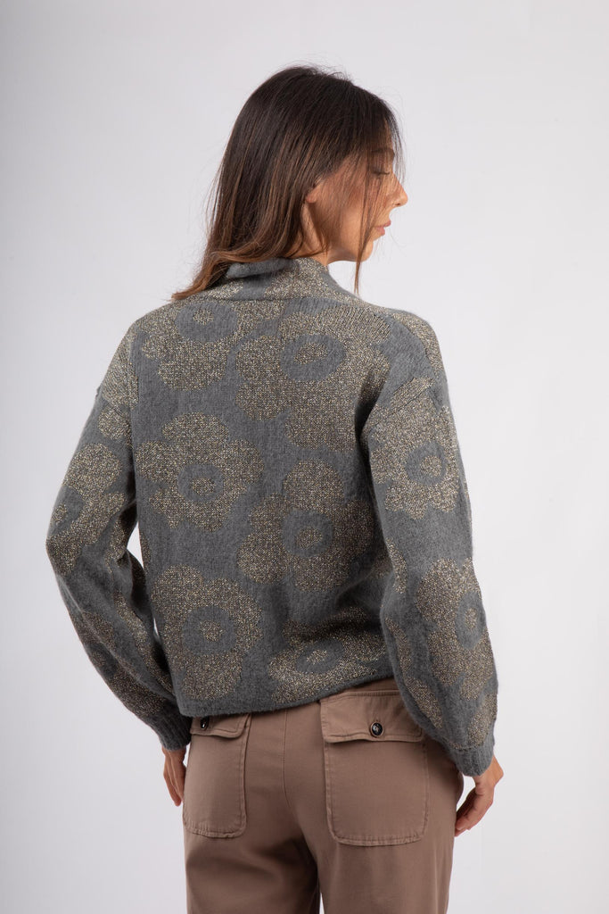 Cardigan in alpaca e lana jacquard 521SD53047 529125-04 ALESSIA SANTI 