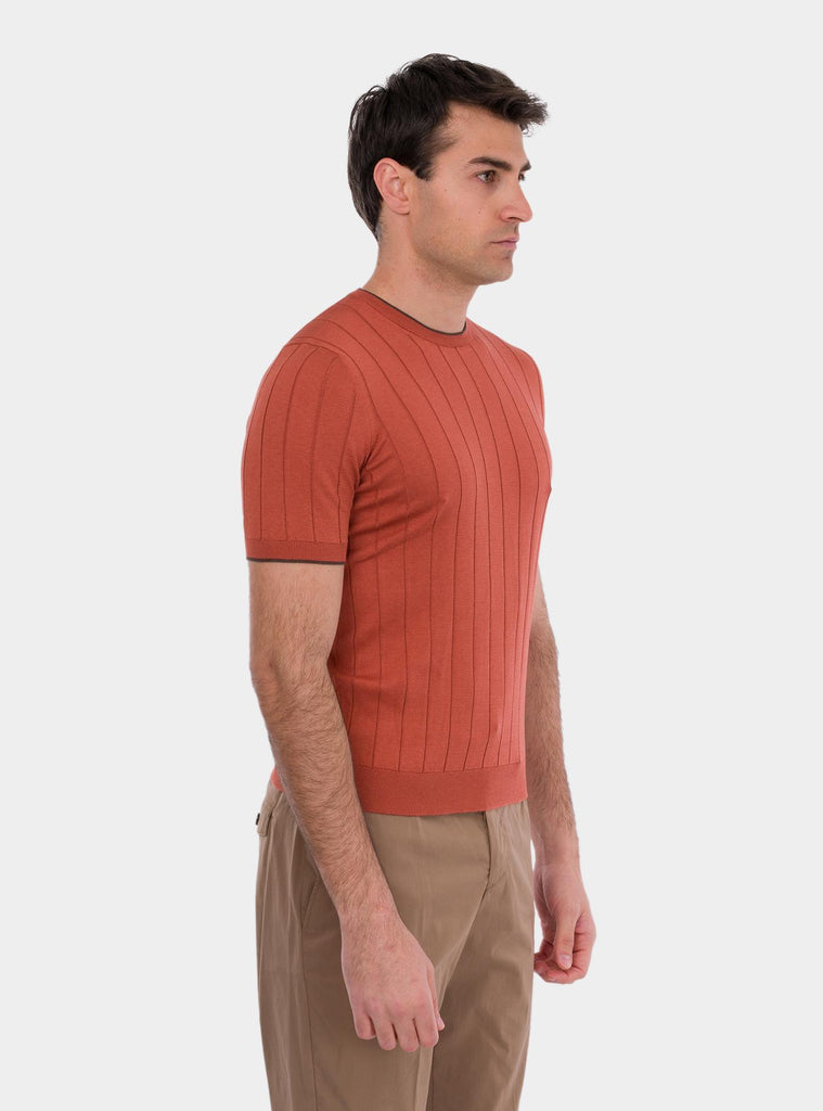 T-shirt uomo in seta arancio 43116/23510 375 GRAN SASSO 