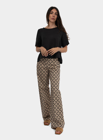 Pantalone bojan lungo fantasia Beige SS25210T00K PRAIA NIU 