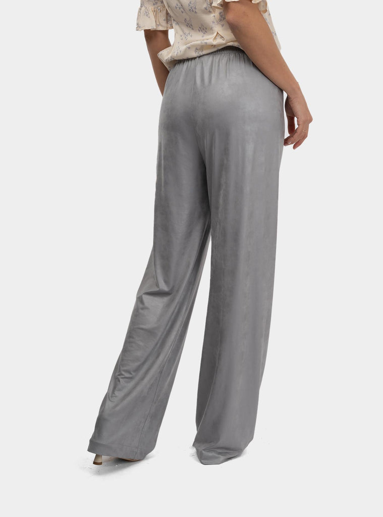 Pantalone lungo ampio in tessuto spalmato grigio 511SD24001 UNI ALESSIA SANTI 