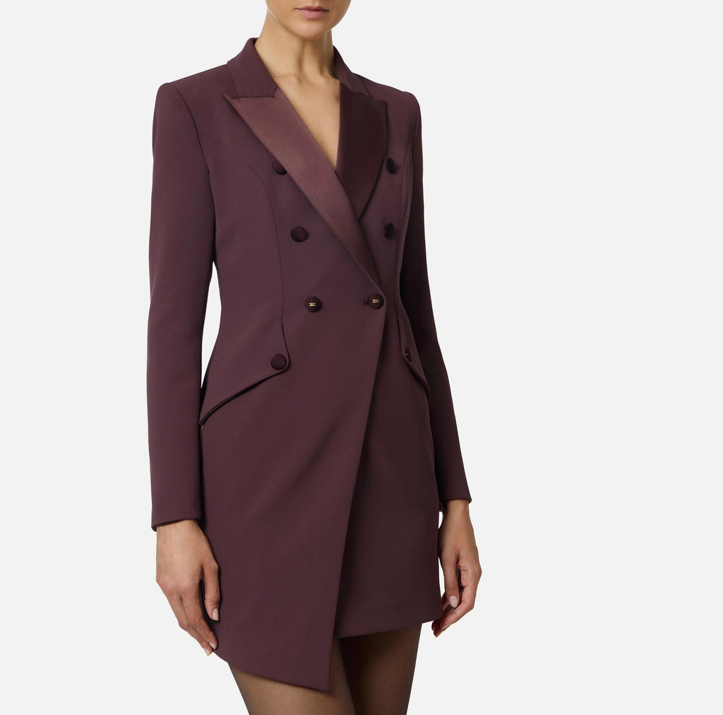 Robemanteau con dettagli smoking AB80356E2 EA4 MERLOT ELISABETTA FRANCHI 