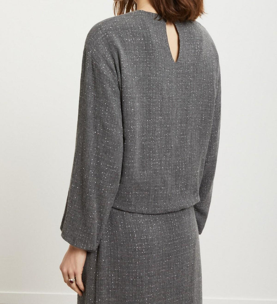 Blusa fluida grigio DC5199 VAR,UNICA OTTO D'AME 