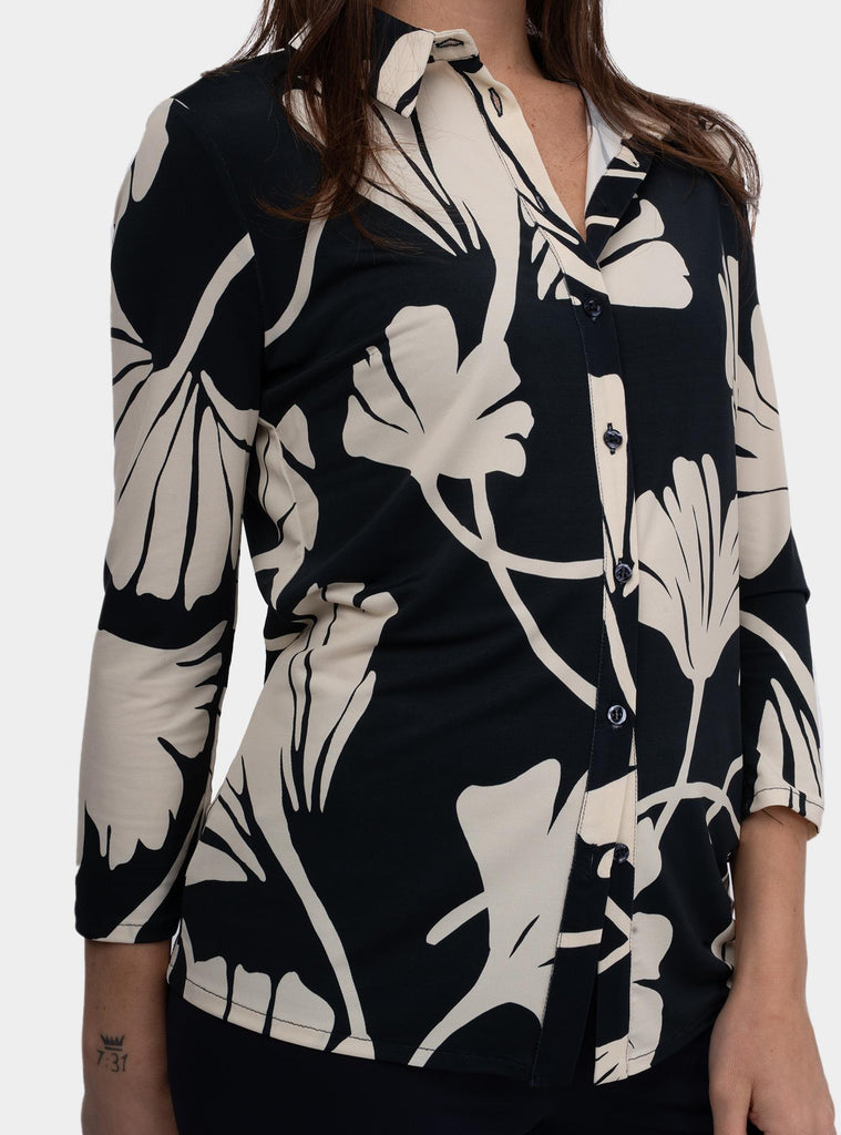 Camicia slim con stampa Blu FF0043-0125 019 1ONE 