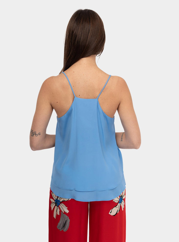 Top in misto seta Azzurro DT9144 AZZURRO OTTO D'AME 