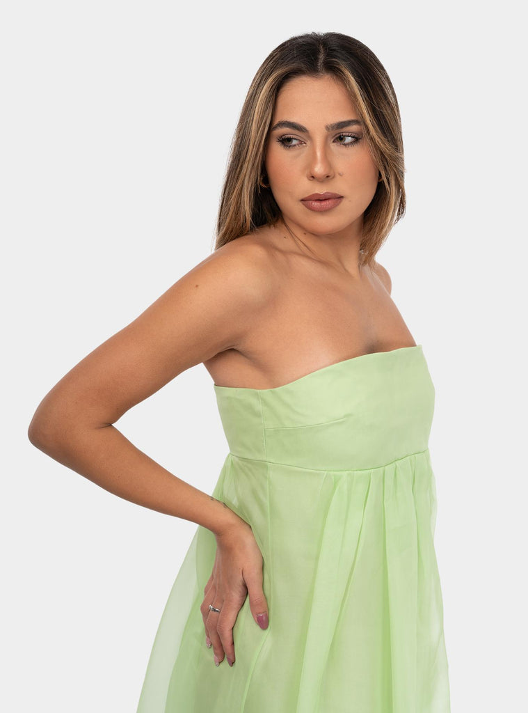 Abito bustier in organza di seta Verde BOCCALE 060 MAX MARA 