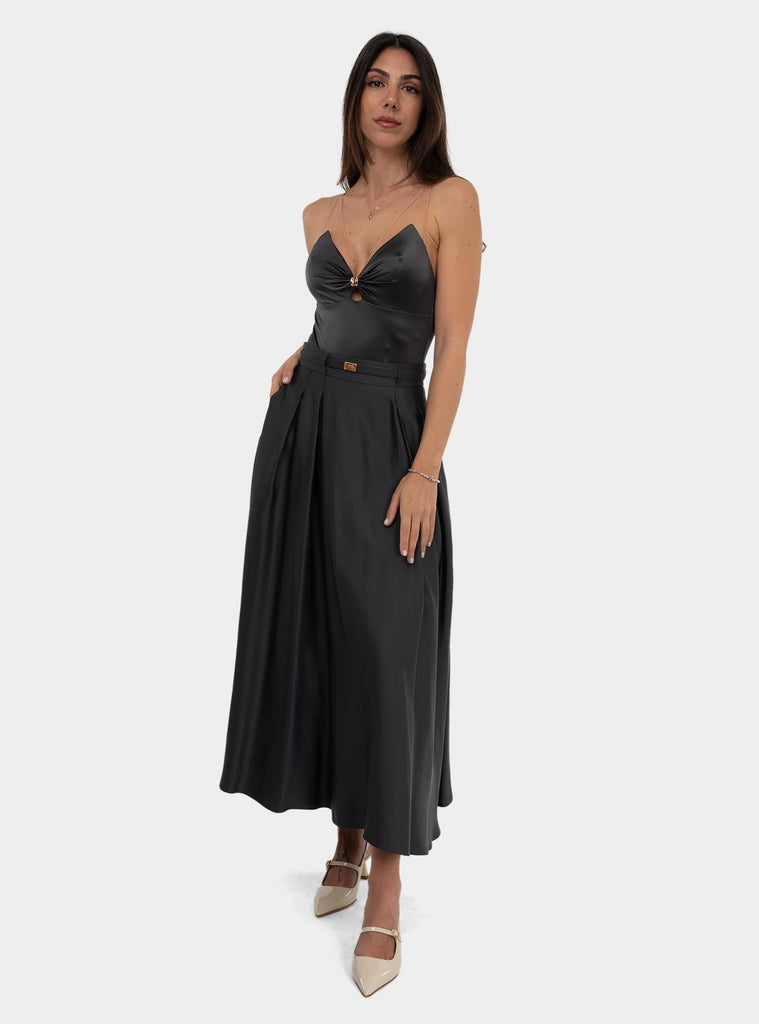 Body in lycra con spalline trasparenti Grafite BO03051E2 DC3GRAFITE ELISABETTA FRANCHI 