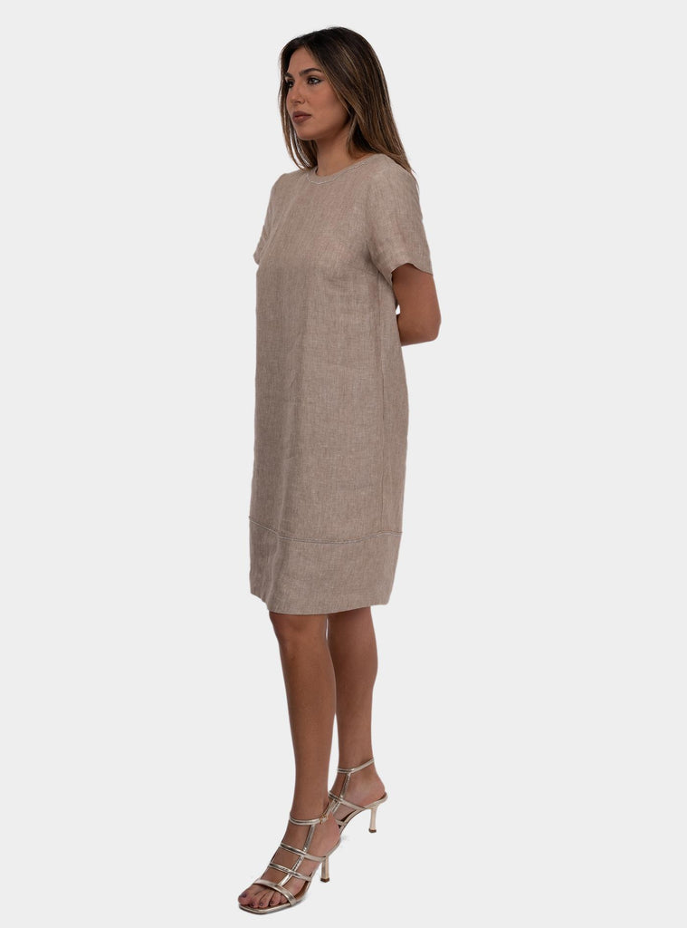 Abito midi in lino Beige S02182 02629 948 PESERICO 