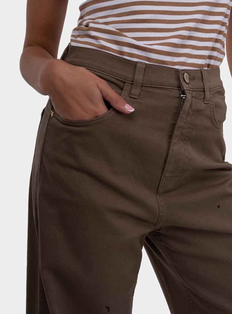 Pantalone Avril 5 tasche marrone P396 AVRIL MARRONE REHASH 