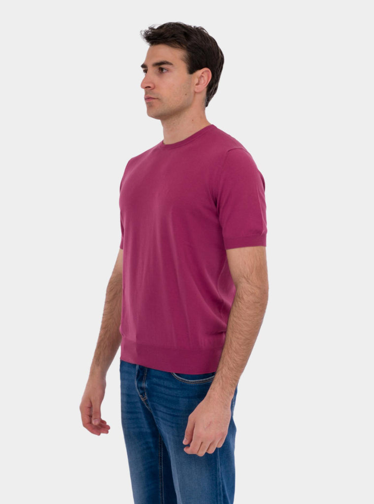 T-shirt uomo in maglia organic cotton magenta 57136/21810 222 GRAN SASSO 
