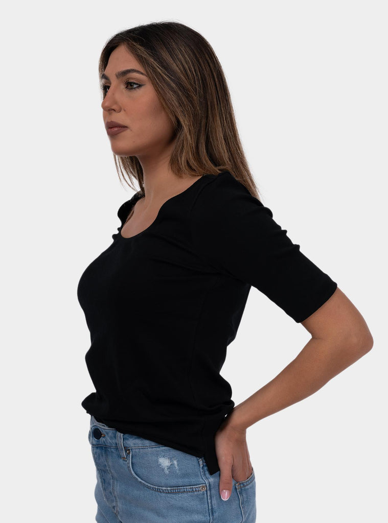 Maglia donna girocollo con maniche a 3/4 Nero 60271/80302 099 GRAN SASSO 