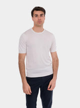 T-shirt in uomo in seta bianco