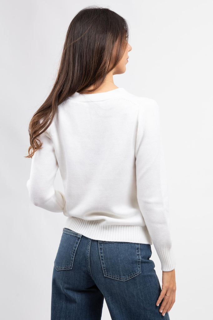 Cardigan basico Bianco 13206/14200 001 GRAN SASSO 