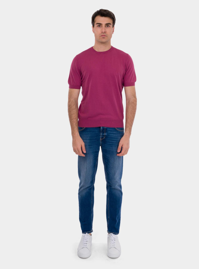 T-shirt uomo in maglia organic cotton magenta 57136/21810 222 GRAN SASSO 