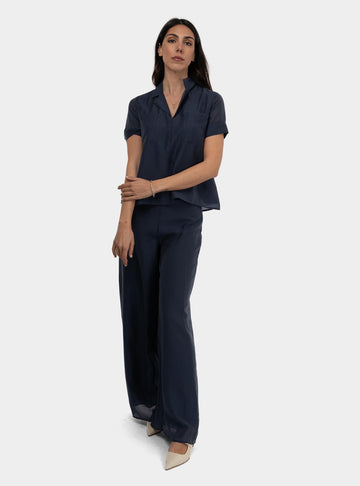 Pantalone lungo ampio 511SD25009 MEZZANOTTE ALESSIA SANTI 