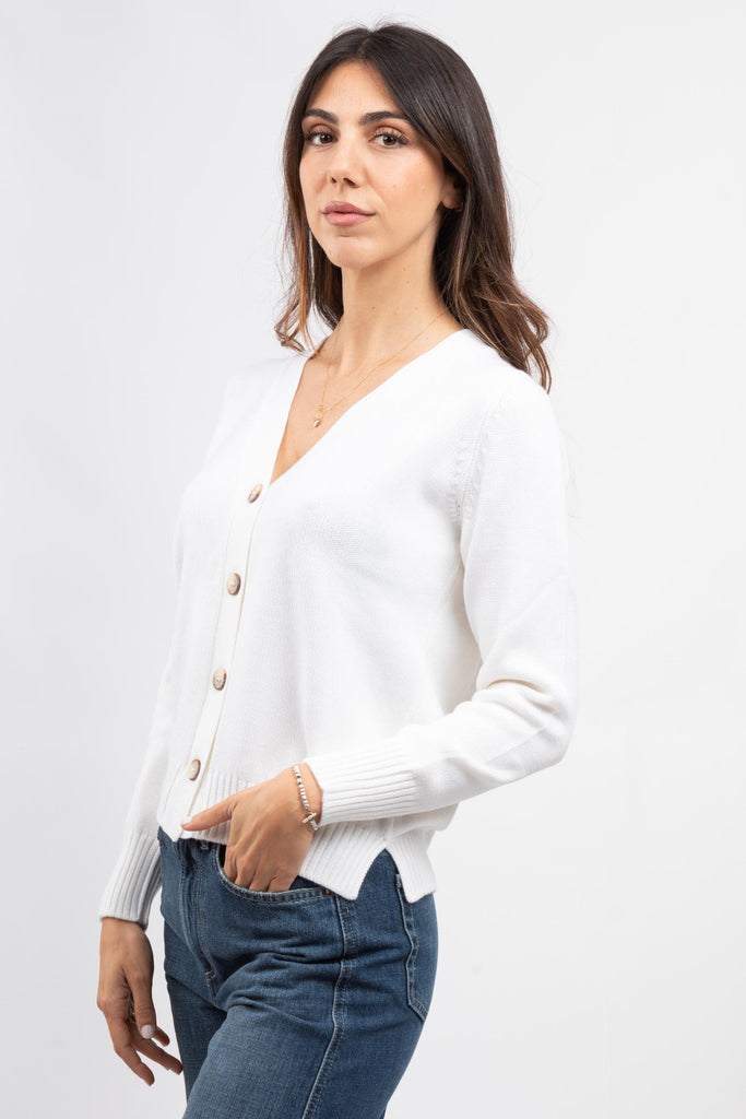 Cardigan basico Bianco 13206/14200 001 GRAN SASSO 