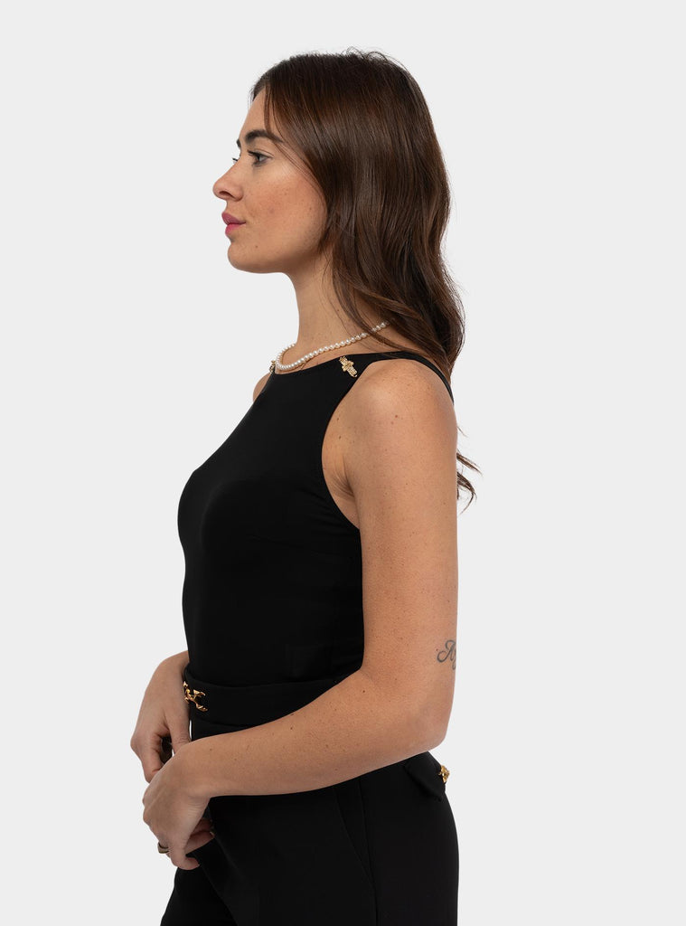 Body in jersey con dettagli gioiello Nero BO03552E2 110NERO ELISABETTA FRANCHI 