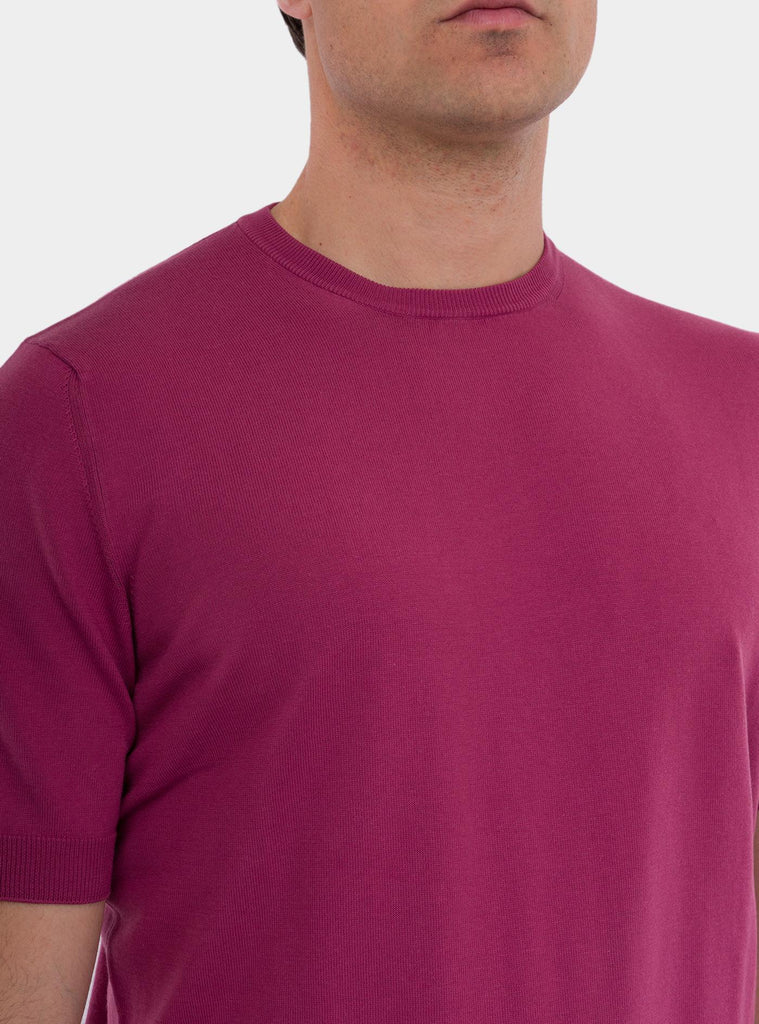 T-shirt uomo in maglia organic cotton magenta 57136/21810 222 GRAN SASSO 