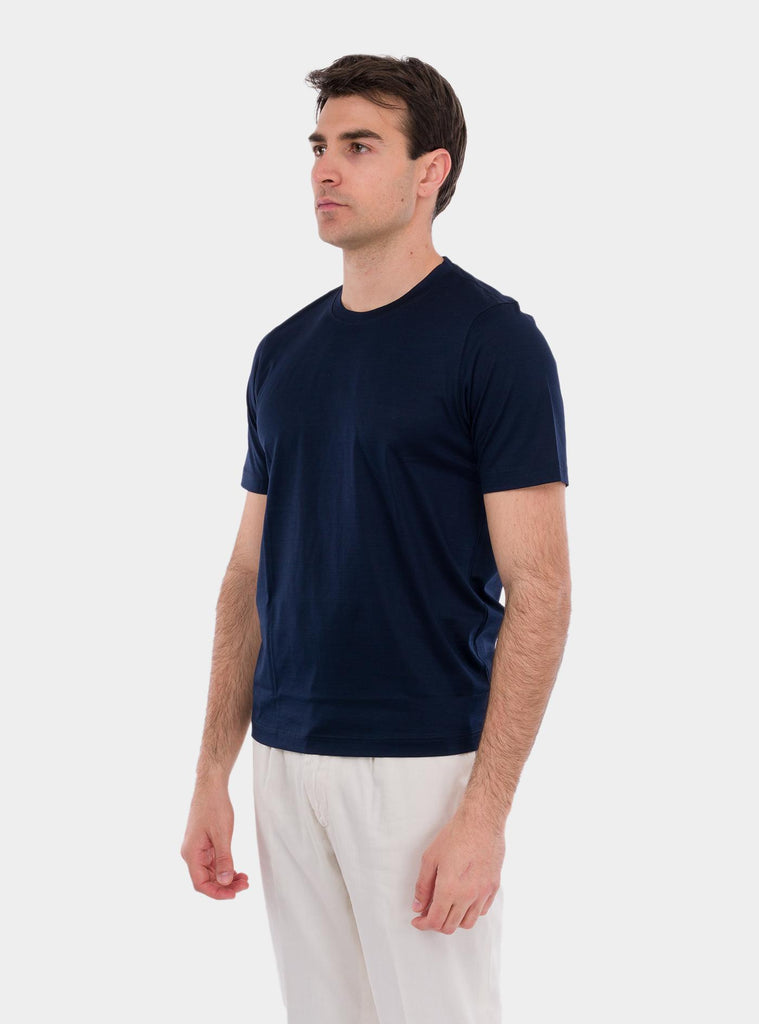 T-shirt uomo in filo di scozia Blu 60133/74002 598 GRAN SASSO 