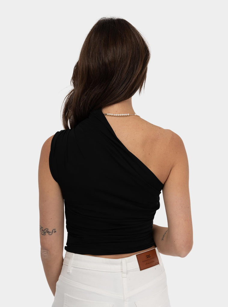 Top monospalla in jersey Nero CN00552E2 110 NERO ELISABETTA FRANCHI 