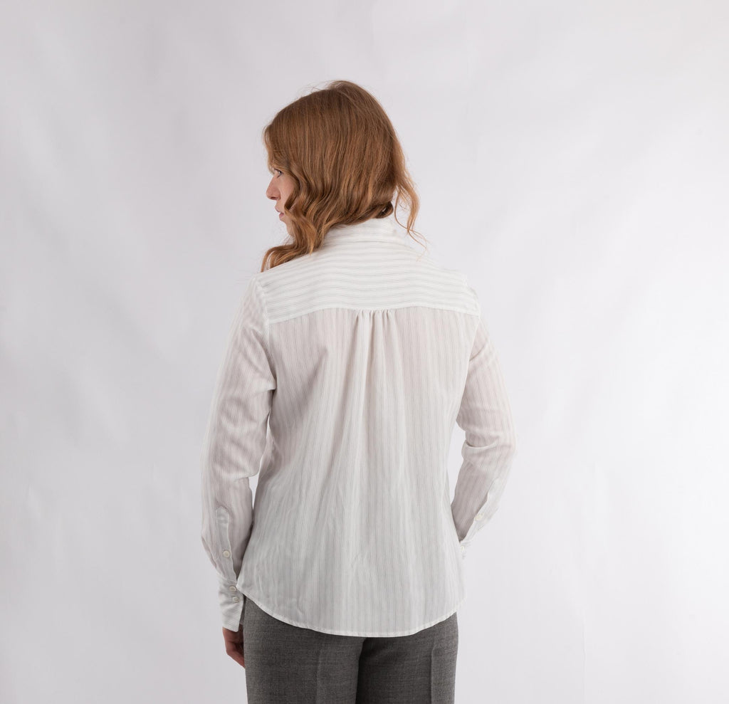 Camicia asimmetrica con rouges TABITA 372 1278 GREY PINTSTRIPED HANAMI D'OR 