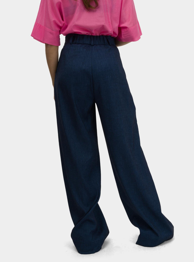 Pantalone a campana Azul SS25208T009 AZUL NIU 