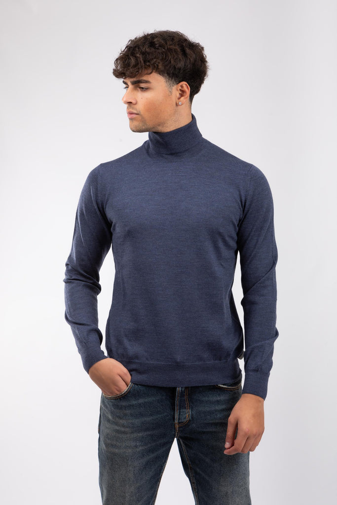 Maglio uomo a collo alto Blu 55157/14290 597 GRAN SASSO 