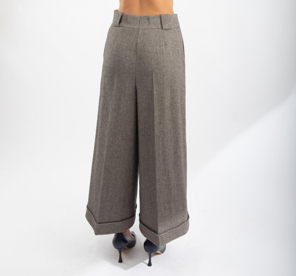 Pantaloni a palazzo in cotone stretch 521SD25016 529022-01 ALESSIA SANTI 