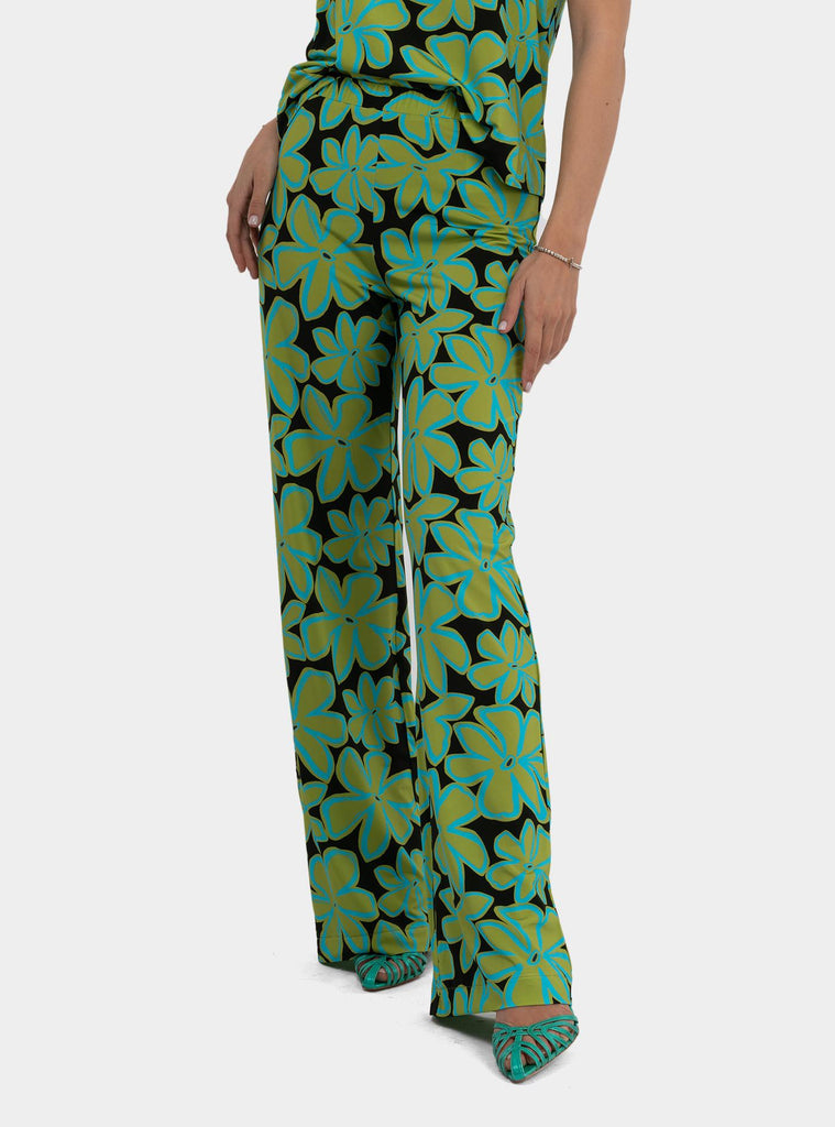 Pantalone fantasia in misto viscosa Verde SS25223J025 MATE NIU 