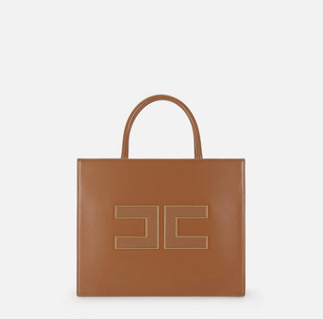 Borsa tote grande con logo Brown Sugar BS32A56E2 EC1-BROWN SUGAR ELISABETTA FRANCHI 