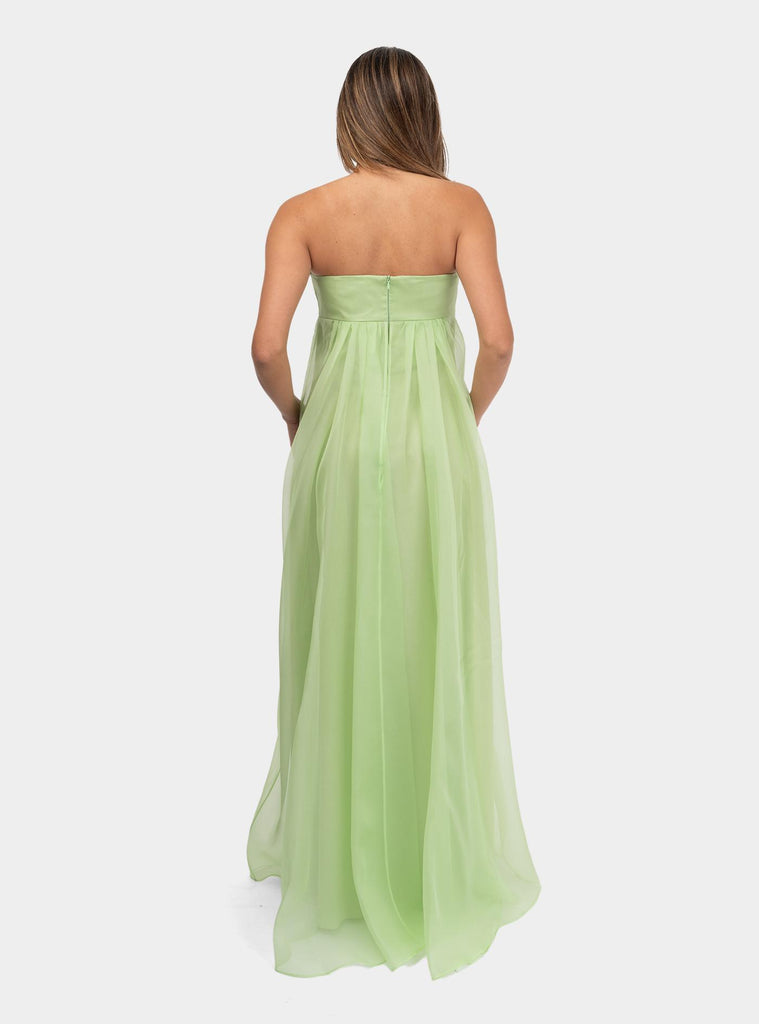 Abito bustier in organza di seta Verde BOCCALE 060 MAX MARA 