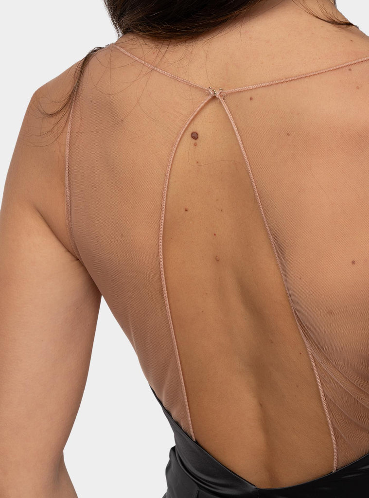 Body in lycra con spalline trasparenti Grafite BO03051E2 DC3GRAFITE ELISABETTA FRANCHI 