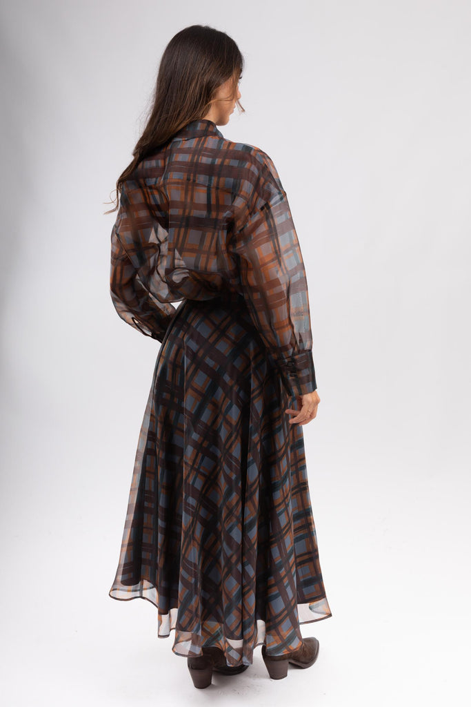 Camicia in organza con fiocco AW25609T020 OCEANO NIU 