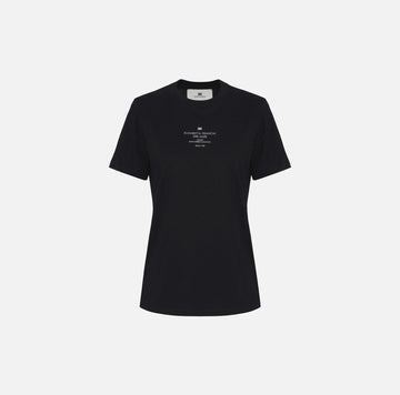 T-shirt in jersey di cotone con stampa Nero MA63D56E2 110 ELISABETTA FRANCHI 