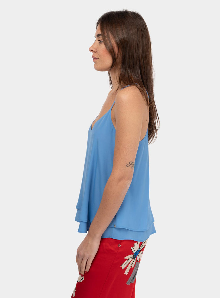 Top in misto seta Azzurro DT9144 AZZURRO OTTO D'AME 