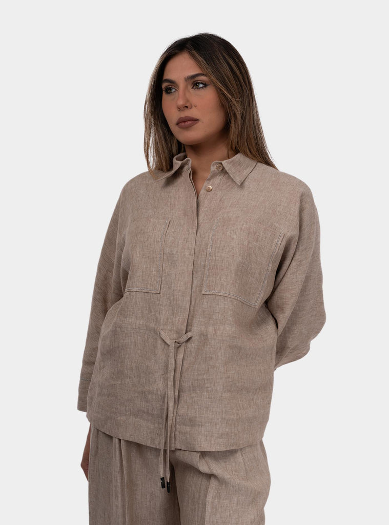 Camicia oversize Beige S06266 02629 948 PESERICO 