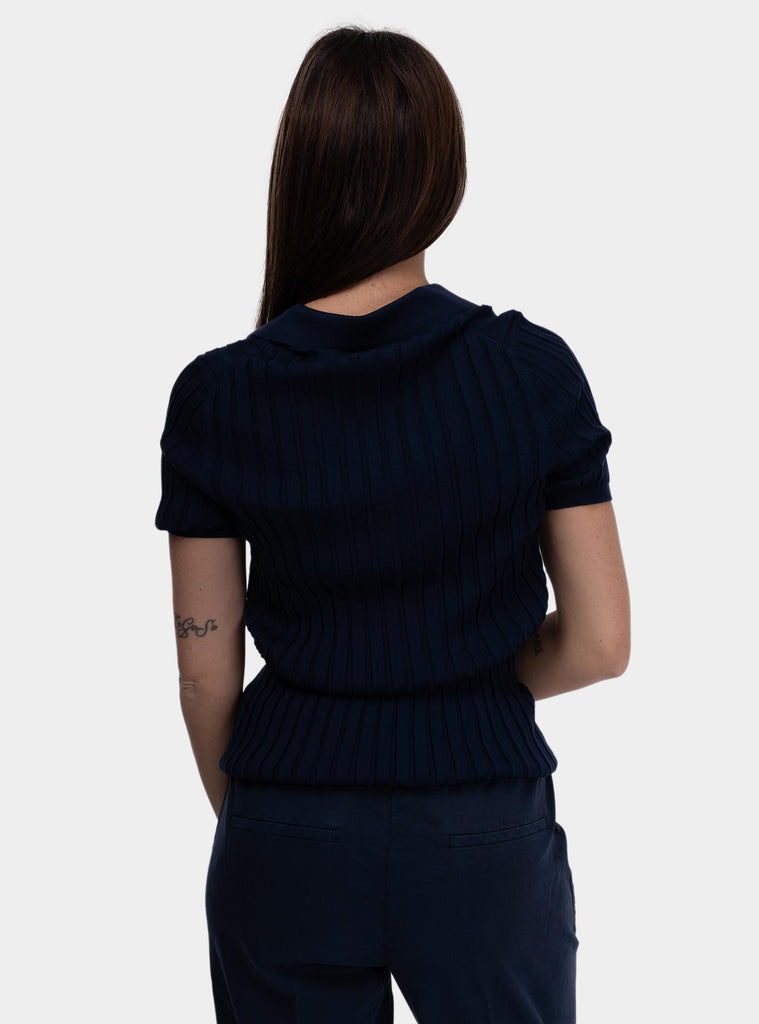 Maglia donne a coste Blu 43207/14771 585 GRAN SASSO 