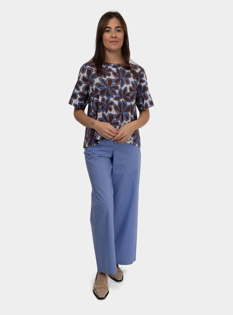 Pantalone bojan con elastico in vita Glicine SS25211T001 AZUL NIU 