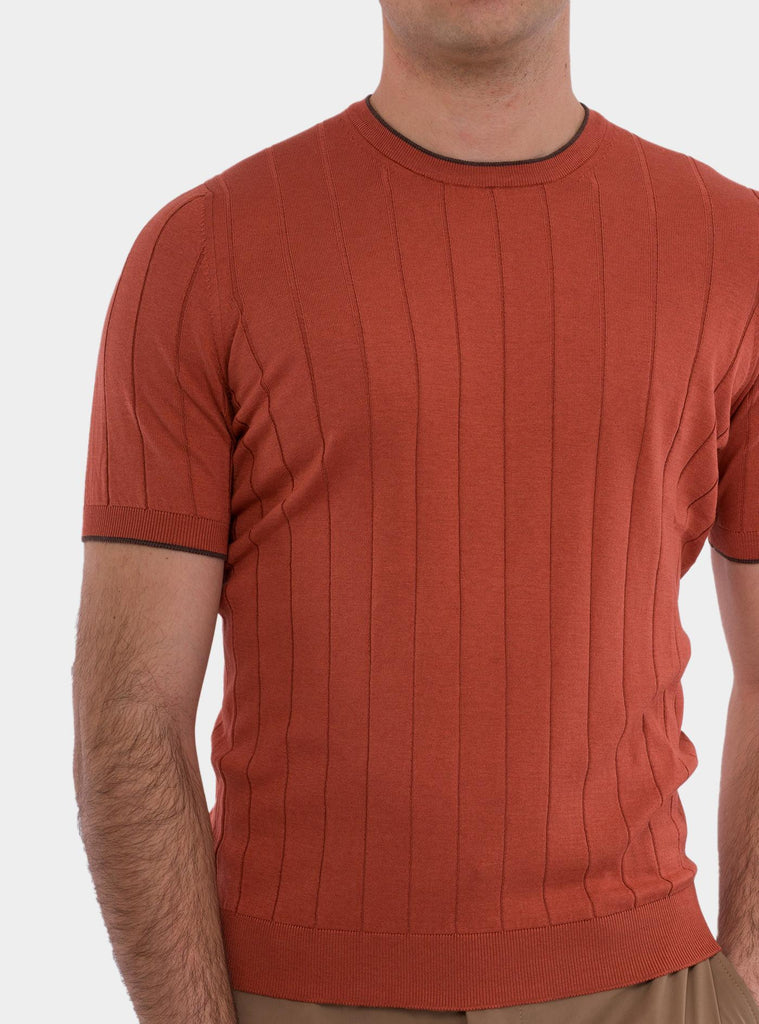 T-shirt uomo in seta arancio 43116/23510 375 GRAN SASSO 