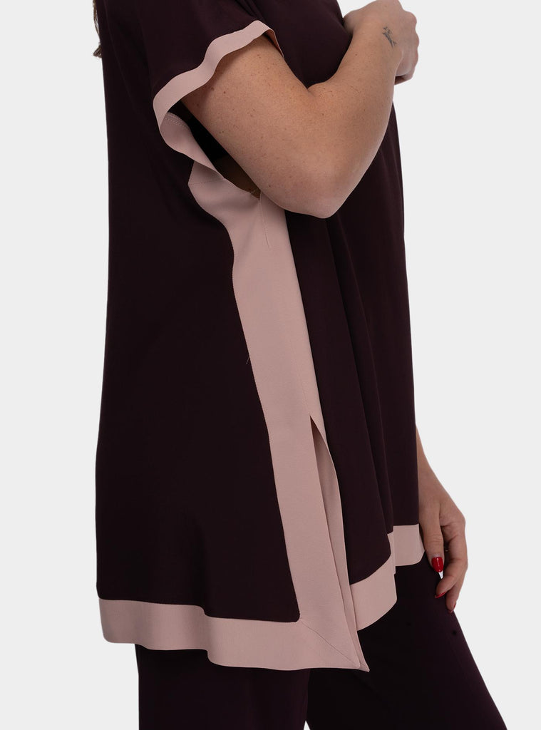 Blusa manica ampia Prugna FF0008-0102B 445 1ONE 