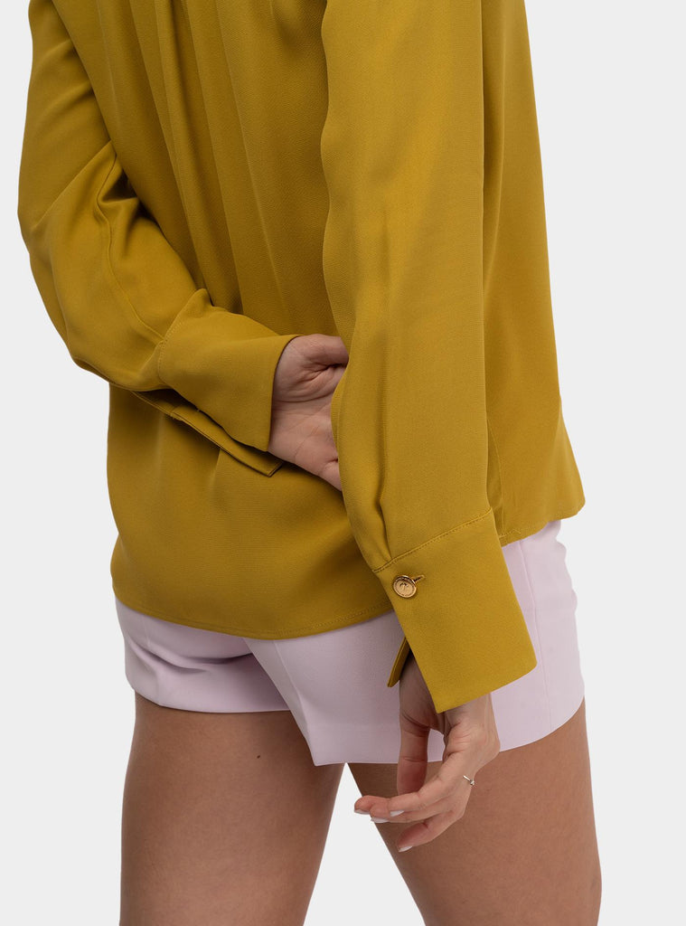 Camicia in georgette con charms e logo Senape CA08051E2V440 DC6CURRY ELISABETTA FRANCHI 