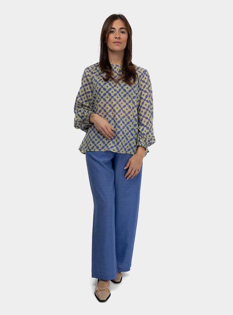 Pantalone bojan gamba ampia Viola SS25211T004 AZUL NIU 