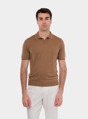 Polo uomo a mezza manica in seta 43129/23503 156 GRAN SASSO 