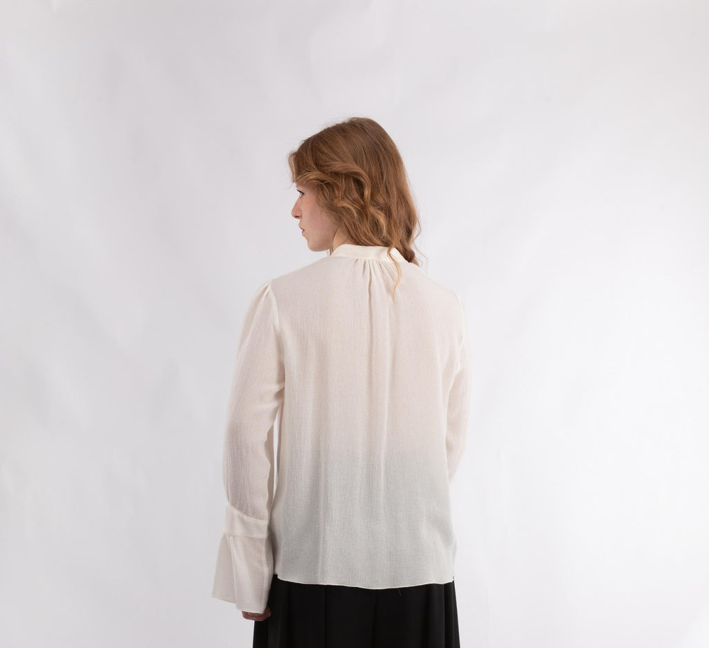Blusa in mussola TYRA 367 20 IVORY HANAMI D'OR 