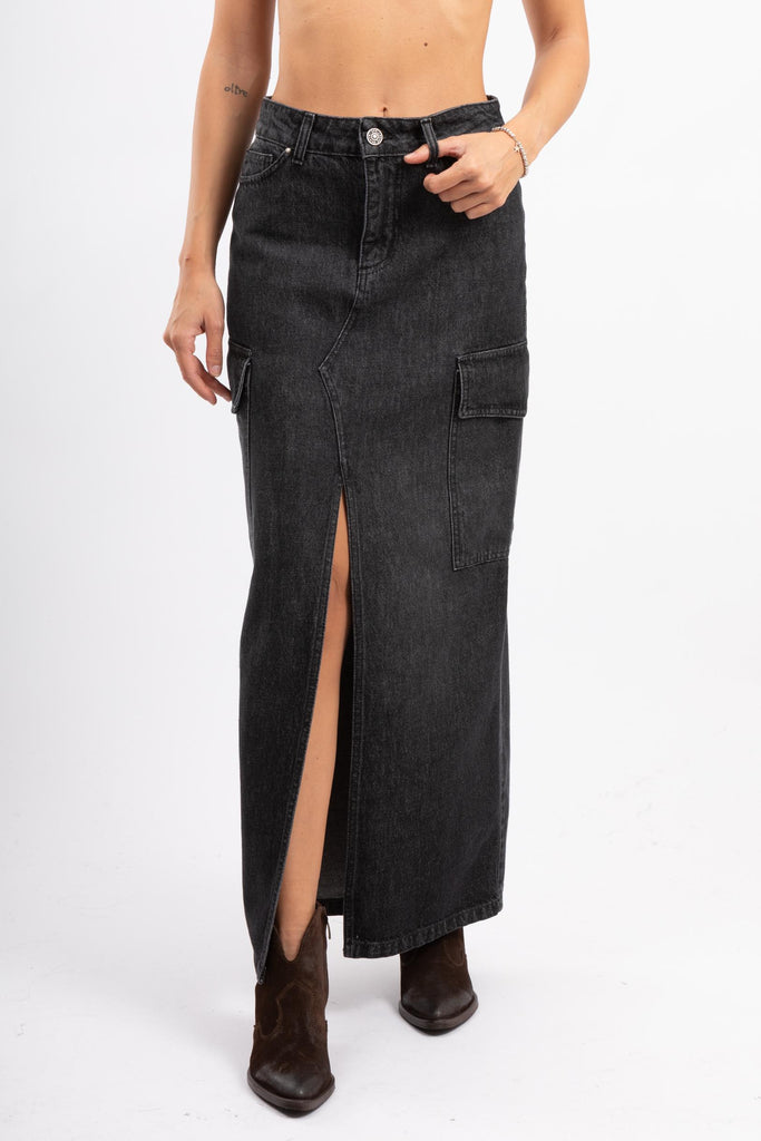 Gonna denim Nero ALTEA-2 G182 GOD SAVE DENIM 