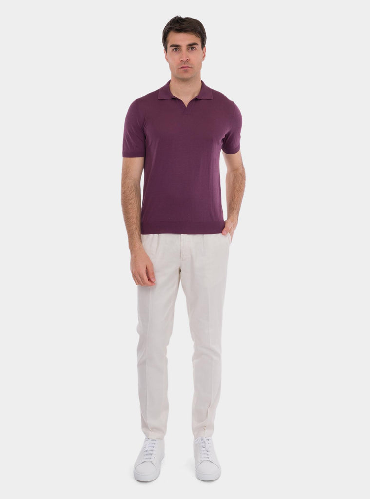 Polo uomo classica in seta prugna 43129/23503 780 GRAN SASSO 