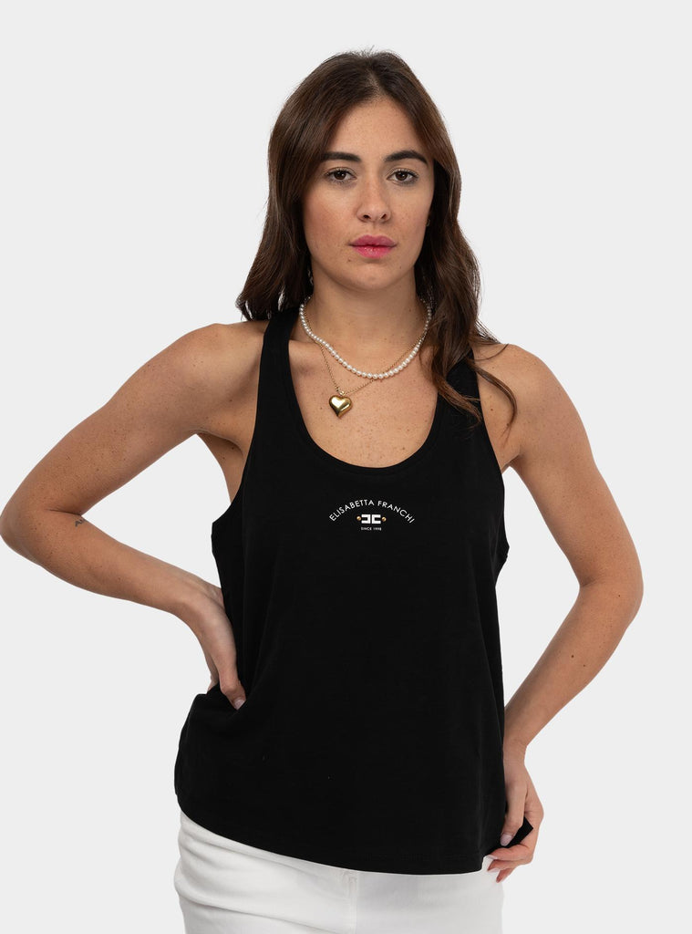 Canotta in jersey con logo Nero CN00251E2 110 NERO ELISABETTA FRANCHI 
