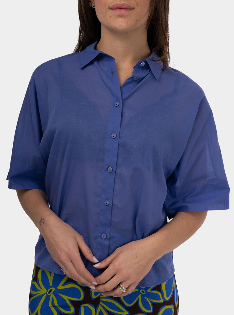 Camicia kimono in cotone Viola SS25601T028 AZUL NIU 