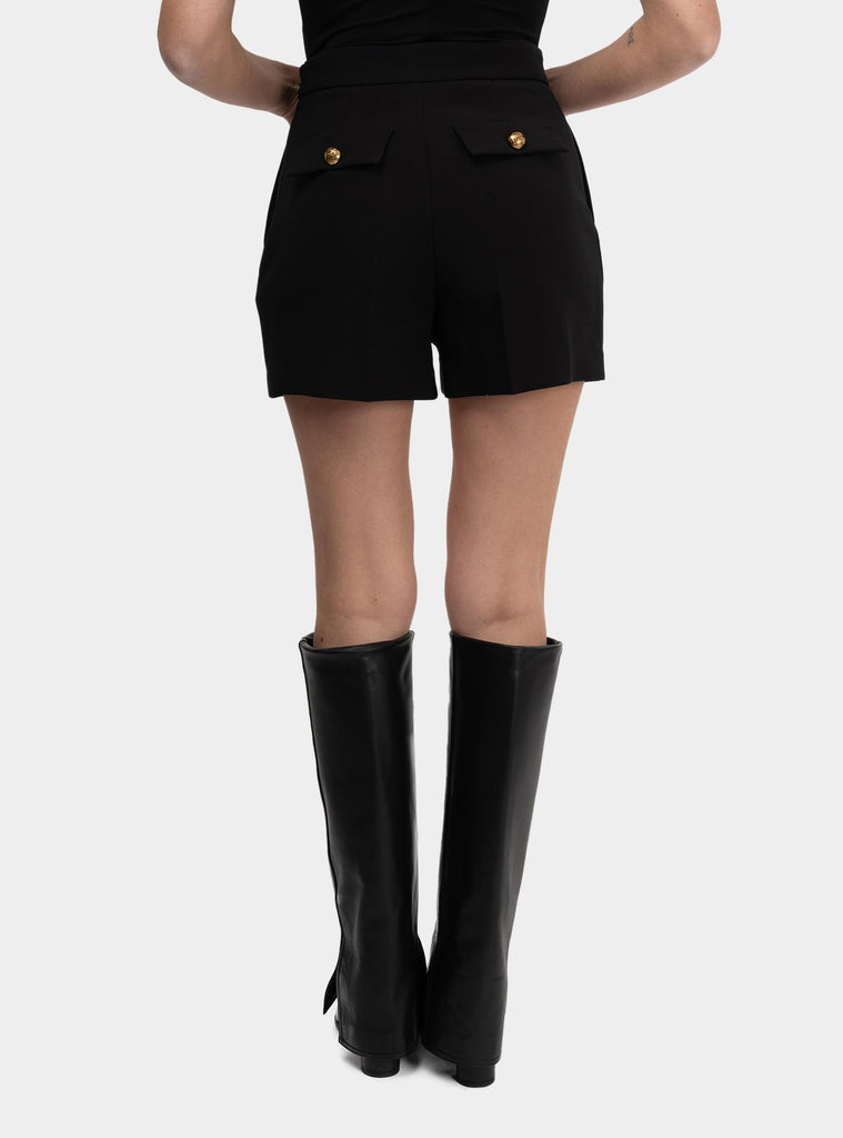 Short in crêpe con morsetto e patte Nero SH00751E2 110NERO ELISABETTA FRANCHI 