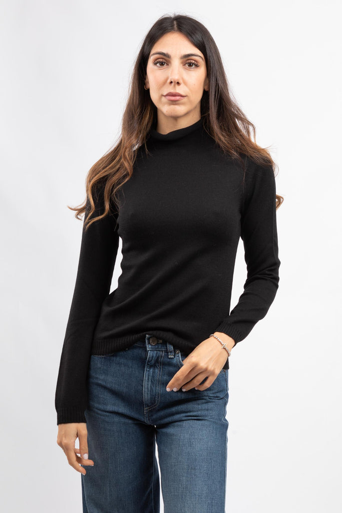 Maglia collo alto in lana vergine Nero 54221/14221 099 GRAN SASSO 
