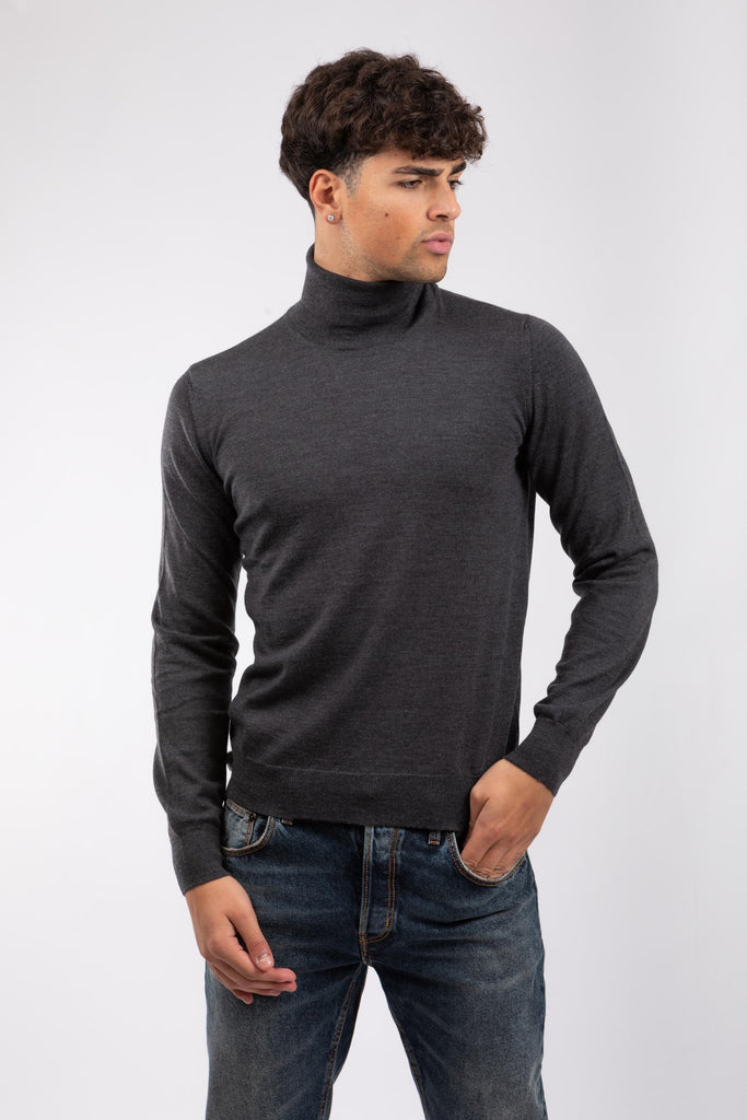 Maglia uomo a collo alto Grigio scuro 55157/14290 098 GRAN SASSO 